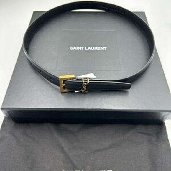 Women's Saint Laurent calfskin YSL logo leather belt size 70 cm/28 inches - Picture 9 of 10